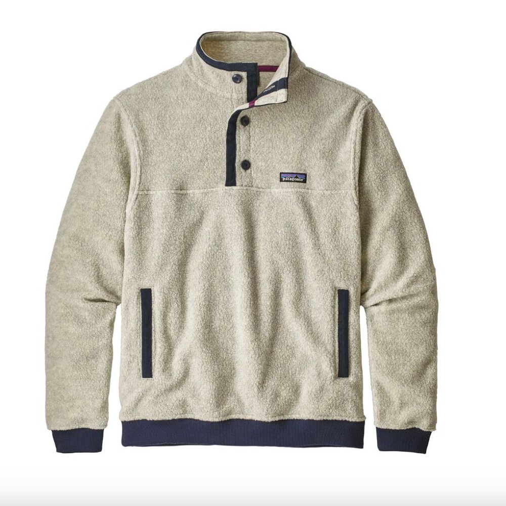 Patagonia Oatmeal Heather Shearling Button Pullover (Size XS)